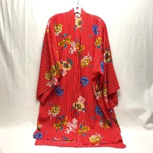 UMGEE USA Red Striped Floral Kimono Size M/L